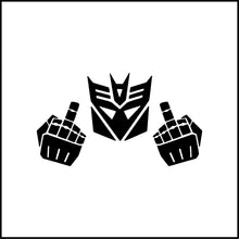 Load image into Gallery viewer, Decepticon Giving The Middle Finger Funny Vinyl Decal