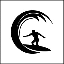 Load image into Gallery viewer, Surfer In Wave Vinyl Decal