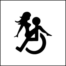 Load image into Gallery viewer, Wheelchair Girl On Guy Funny Vinyl Decal/Sticker