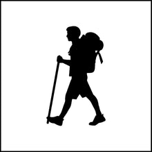 Load image into Gallery viewer, Guy Hiking With Walking Stick Vinyl Decal