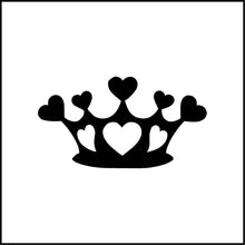 Load image into Gallery viewer, Princess Crown With Hearts Vinyl Decal
