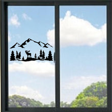 Load image into Gallery viewer, Mountains With Moose And Trees Vinyl Decal
