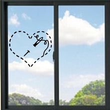 Load image into Gallery viewer, Love For Sewing/Stitching Heart And Needle Vinyl Decal
