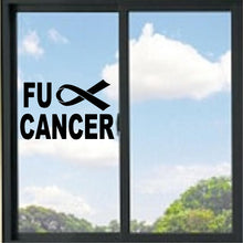 Load image into Gallery viewer, F@ck Cancer with Ribbon Vinyl Decal
