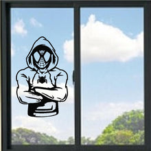 Load image into Gallery viewer, Spiderman Wearing Hood Vinyl Decal
