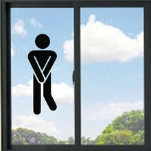 Load image into Gallery viewer, Stickman Funny Bathroom Silhouette Vinyl Decal
