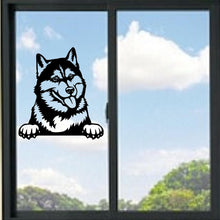 Load image into Gallery viewer, Husky Peeking Dog Vinyl Decal
