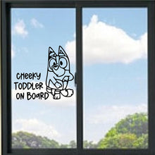 Load image into Gallery viewer, Cheeky Toddler On Board Bluey Vinyl Decal
