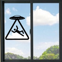 Load image into Gallery viewer, Alien Space Ship Abducting Human Vinyl Decal

