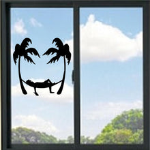Load image into Gallery viewer, Beach Bum Palm Trees Hammock Vinyl Decal
