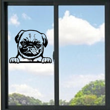 Load image into Gallery viewer, Pug Dog Peeking Vinyl Decal
