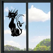 Load image into Gallery viewer, Cat And Crescent Moon Vinyl Decal
