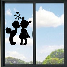 Load image into Gallery viewer, Cute Little Boy Kissing Little Girl Vinyl Decal
