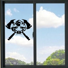 Load image into Gallery viewer, Firefighter Skull With Axes Vinyl Decal
