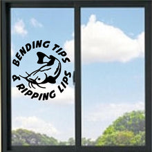 Load image into Gallery viewer, Bending Tips And Ripping Lips Fishing Vinyl Decal
