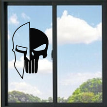 Load image into Gallery viewer, Punisher Logo With Spartan Helmet Vinyl Decal
