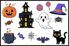 Load image into Gallery viewer, Printed Colored Halloween Sticker Set 6 x 9 inch Sheet
