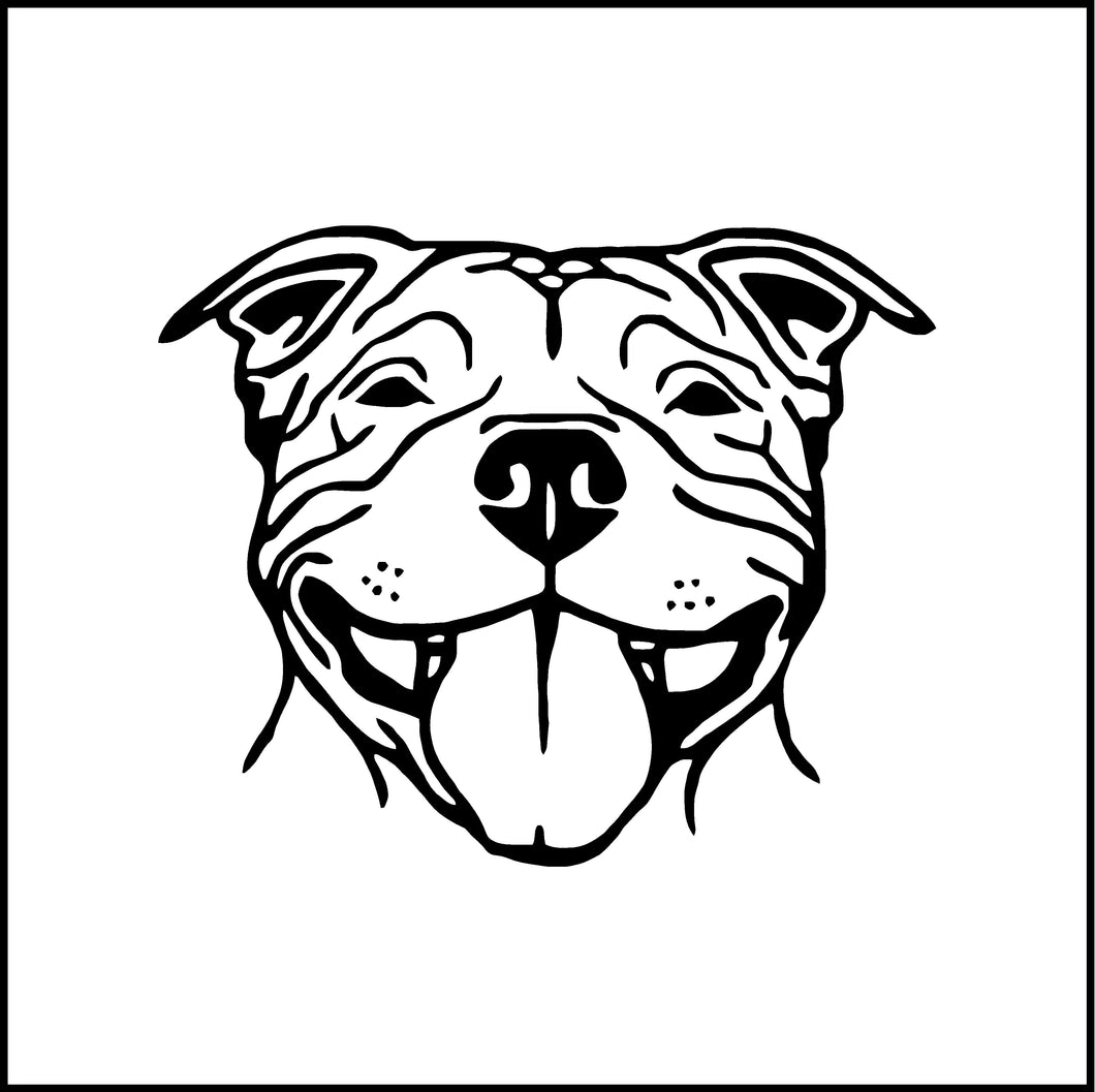 Pitbull Terrier Dog Head Vinyl Decal