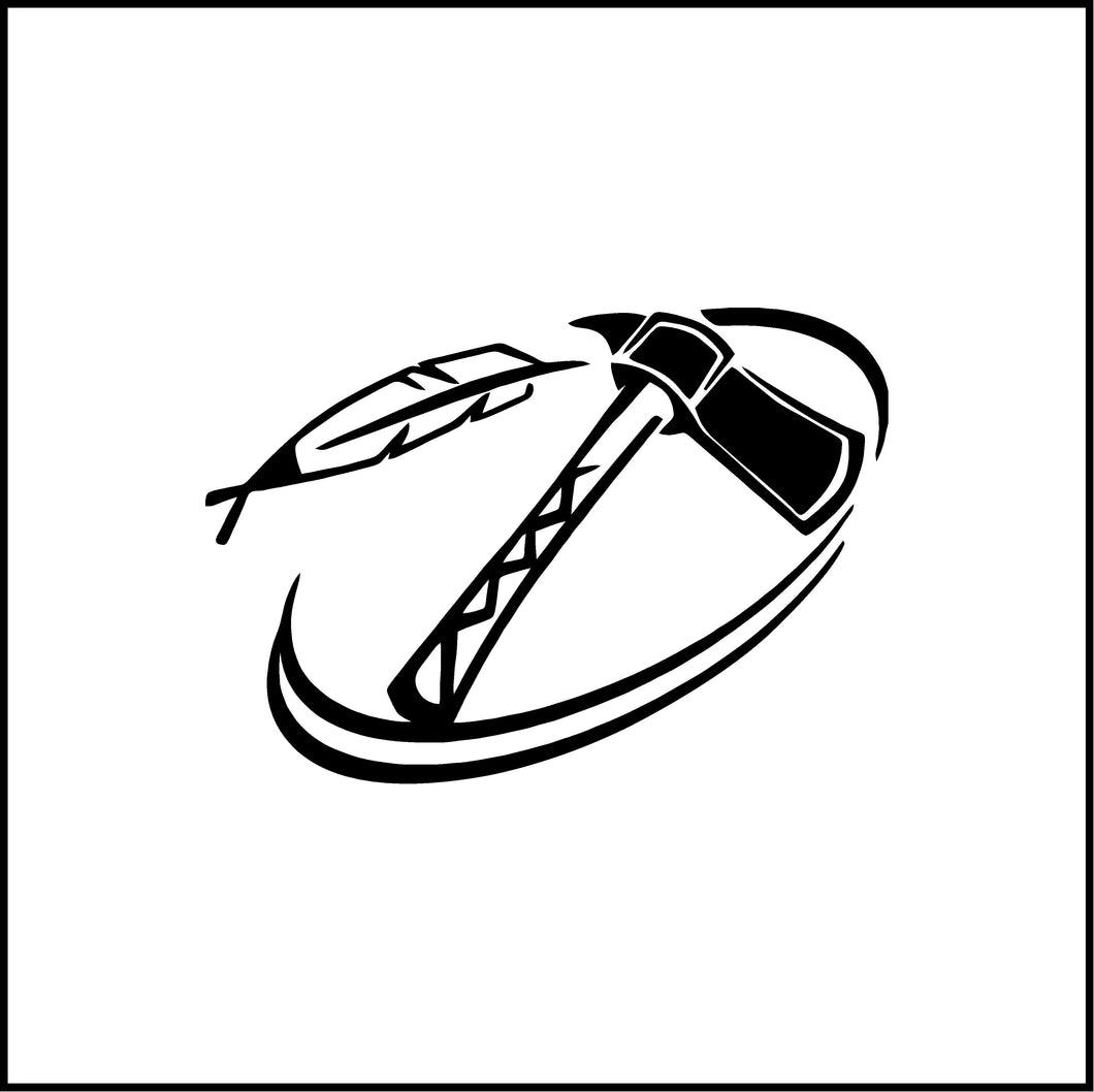 Tomahawk And Feather Vinyl Decal
