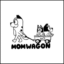 Load image into Gallery viewer, Bluey Cartoon Mom Wagon Vinyl Decal/Sticker
