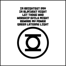 Load image into Gallery viewer, Green Lantern Oath And Words DC Comics Vinyl Decal/Sticker
