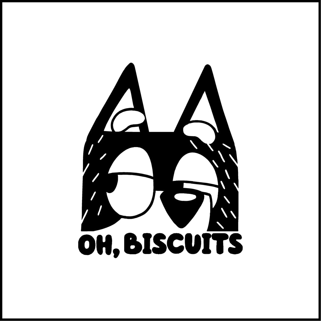 Bandit Oh Biscuits/ Bluey Cartoon Vinyl Decal/Sticker