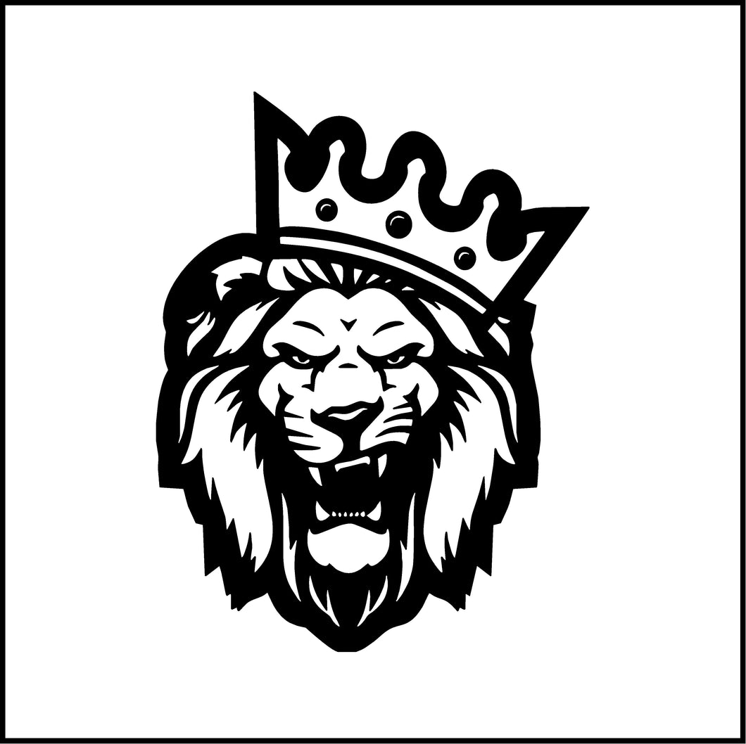 Lion With A Crown Growling Vinyl Decal/Sticker