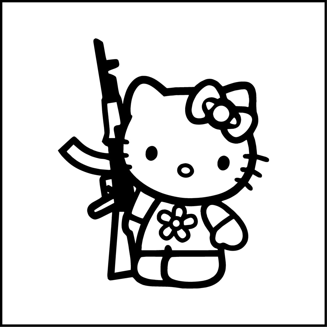 Hello Kitty AK-47 Vinyl Decal/Sticker