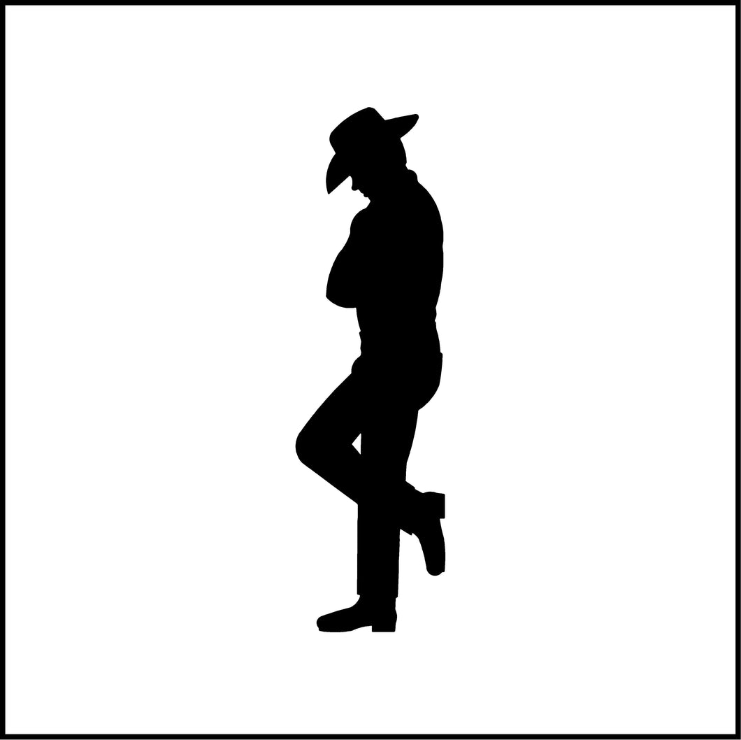 Cowboy Leaning Vinyl Decal/Sticker