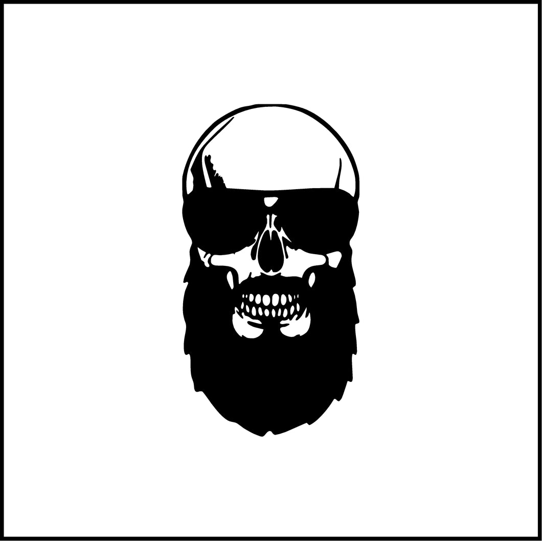 Skull With Beard And Glasses Vinyl Decal