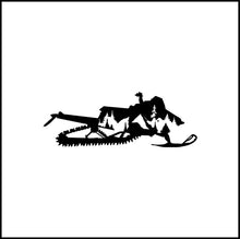 Load image into Gallery viewer, Snowmobile With Mountains Vinyl Decal
