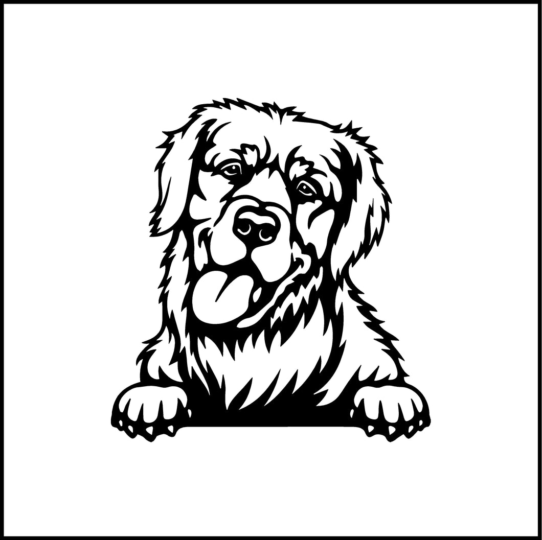 Golden Retriever Peeking Dog Vinyl Decal