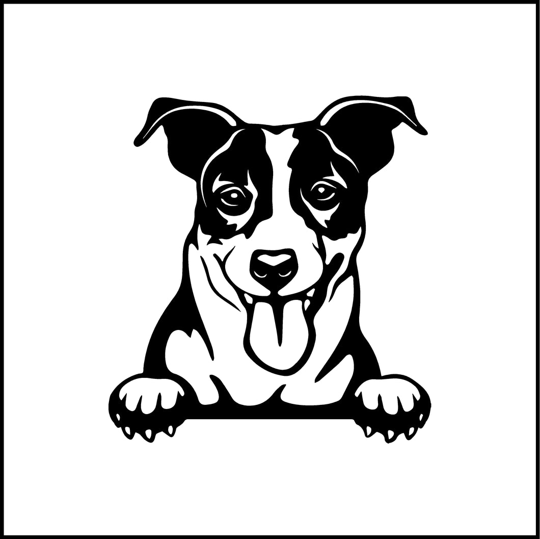 Jack Russel Terrier Peeking Dog Vinyl Decal
