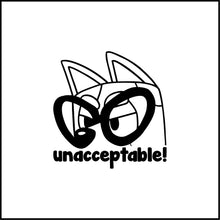 Load image into Gallery viewer, Muffin Unacceptable/ Bluey Cartoon Vinyl Decal
