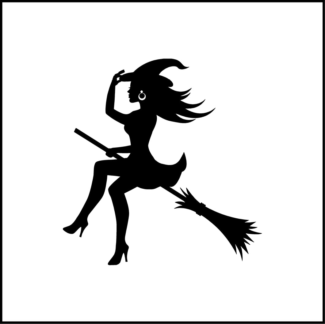 Sexy Witch Flying #2 Vinyl Decal/Sticker
