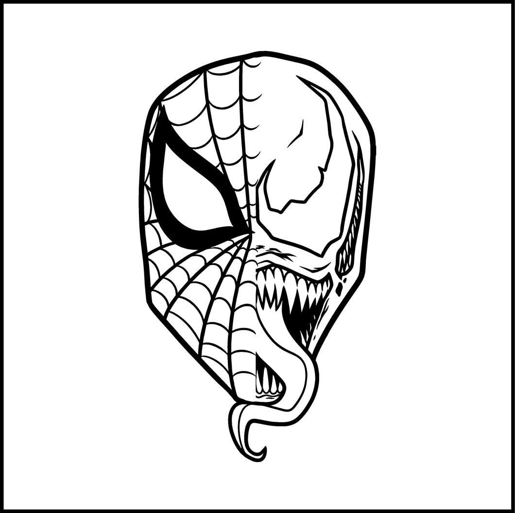Venom And Spiderman Mash Up Vinyl Decal/Sticker
