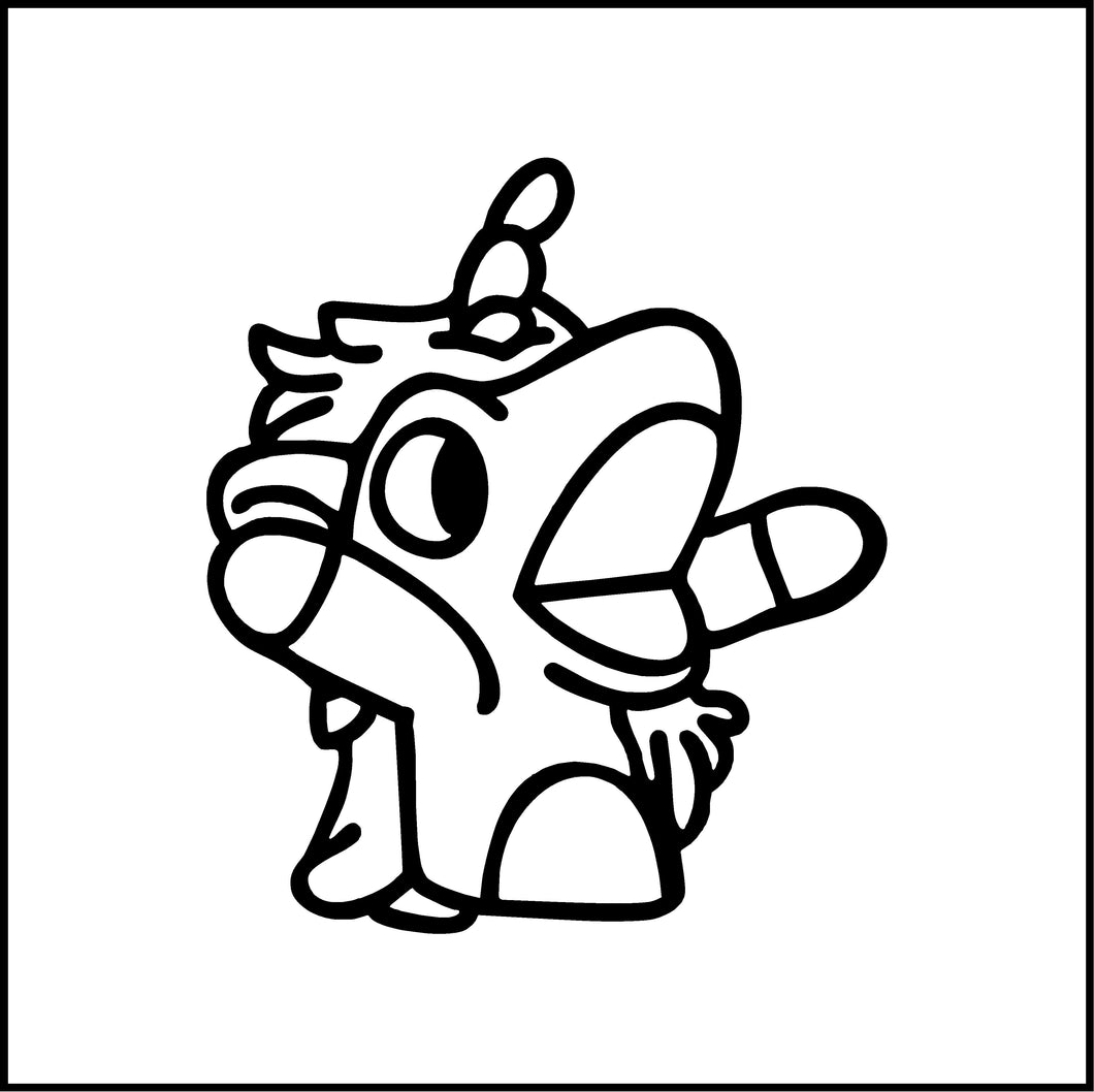 Unicorse Unicorn Bluey Cartoon Vinyl Decal/Sticker