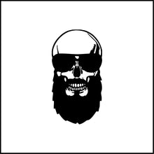 Load image into Gallery viewer, Skull With Beard And Glasses Vinyl Decal
