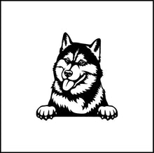 Load image into Gallery viewer, Husky Peeking Dog Vinyl Decal
