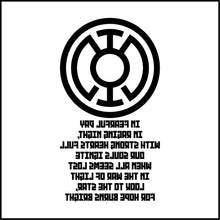 Load image into Gallery viewer, Blue Lantern Oath And Words DC Comics Vinyl Decal/Sticker
