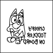 Load image into Gallery viewer, Cheeky Toddler On Board Bluey Vinyl Decal
