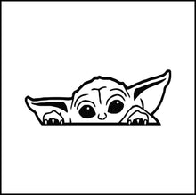 Load image into Gallery viewer, Peeking Yoda Star Wars Vinyl Decal
