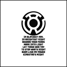Load image into Gallery viewer, Yellow Lantern Symbol And Words Vinyl Decal
