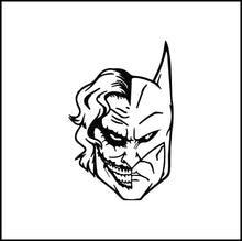 Load image into Gallery viewer, Batman And Joker Face Mash Up Vinyl Decal
