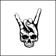 Load image into Gallery viewer, Skull Hand Rock On Vinyl Decal
