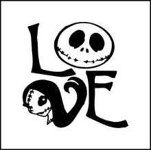 Load image into Gallery viewer, Nightmare Before Christmas Love Vinyl Decal
