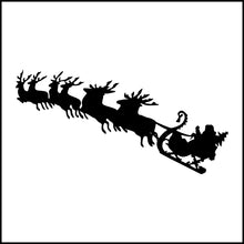 Load image into Gallery viewer, Santa Claus With Sleigh And Reindeer Vinyl Decal
