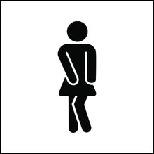 Load image into Gallery viewer, Stickwoman Funny Bathroom Silhouette Vinyl Decal
