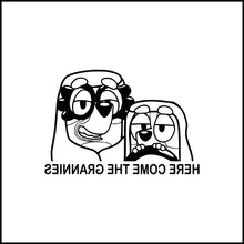 Load image into Gallery viewer, Here Come The Grannies Bluey Vinyl Decal
