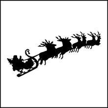 Load image into Gallery viewer, Santa Claus With Sleigh And Reindeer Vinyl Decal
